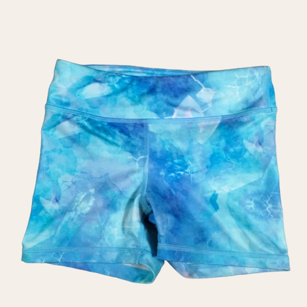 90 Degree By Reflex Girl Blue Dance Yoga Workout Gymnastics athletic Shorts M/10